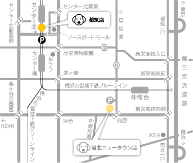 都筑店へのアクセス